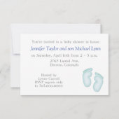 Wit Blauw Buggy Baby Boy Douche Kaart (Achterkant)