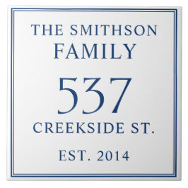 Wit & Blauw Datum Opgericht Adres Huis Plaque Tegeltje