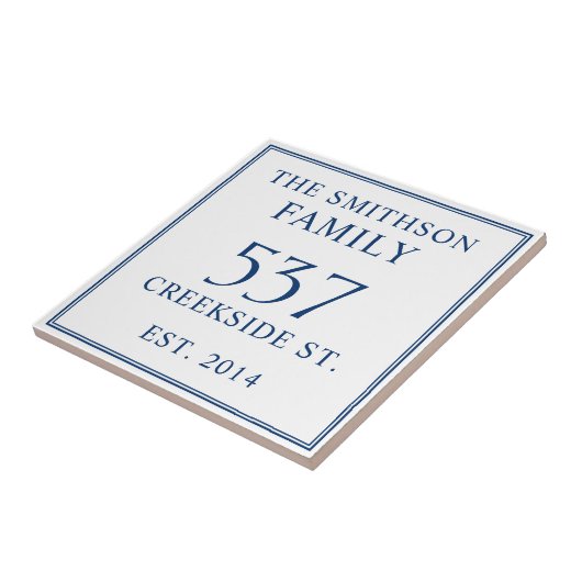 Wit & Blauw Datum Opgericht Adres Huis Plaque Tegeltje (Zijkant)