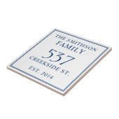 Wit & Blauw Datum Vastgestelde Adres Huis Plaque Tegeltje (Zijkant)