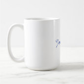 Wit Blauw Eenvoudig Elegant Modern Kalligrafie Naa Koffiemok (Links)