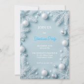 Wit & Blauw Ellegante Kerstmis Kaart (Voorkant)