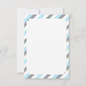 Wit, blauw en grijs, lephane - Dank u Bedankkaart (Achterkant)