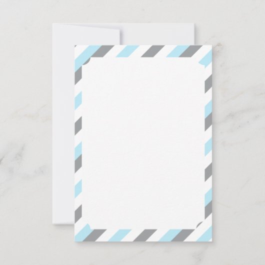 Wit, blauw en grijs, lephane - Dank u Bedankkaart (Achterkant)