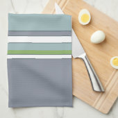 Wit blauw en grijs theedoek (Quarter Fold)