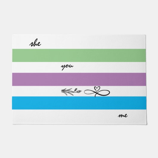 Wit blauw en mat groen patroon gepersonaliseerd (Voorkant)