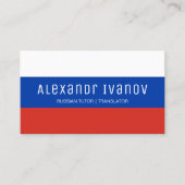 Wit Blauw en Rood Russisch Taal Tutor Visitekaartje (Voorkant)
