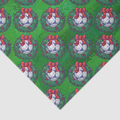 Wit, blauw feestelijk Voetbal op groen Tissuepapier (Detail)