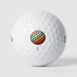 Wit blauw geel ontworpen golfballen