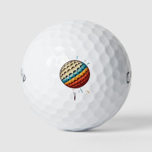 Wit blauw geel ontworpen golfballen (Voorkant)