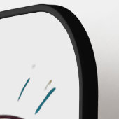 Wit blauw geel ontworpen pickleball paddle (Links Detail)