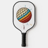 Wit blauw geel ontworpen pickleball paddle (Achterkant)