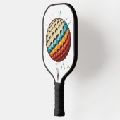 Wit blauw geel ontworpen pickleball paddle (Links)