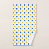 Wit Blauw Geel Stippen Design  Bad Handdoek (Handdoek)