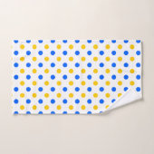 Wit Blauw Geel Stippen Design  Bad Handdoek (Handdoek)
