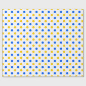 Wit Blauw Geel Stippen Design  Cadeaupapier (Vlak)