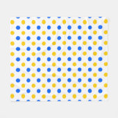 Wit Blauw Geel Stippen Design  Fleece Deken (Voorkant (Horizontaal))
