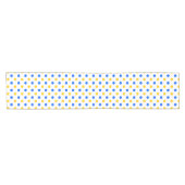 Wit Blauw Geel Stippen Design Korte Tafelloper (Horizontaal)