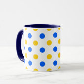 Wit Blauw Geel Stippen Design Mok (Voorkant links)