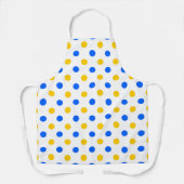 Wit Blauw Geel Stippen Design Schort (Voorkant)