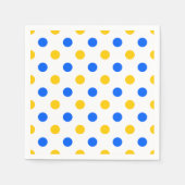 Wit Blauw Geel Stippen Design Servet (Voorkant)