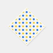 Wit Blauw Geel Stippen Design Servet (Hoek)