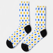 Wit Blauw Geel Stippen Design  Sokken (Links)