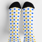 Wit Blauw Geel Stippen Design  Sokken (Top)