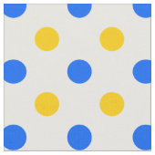 Wit Blauw Geel Stippen Design Stof (Close Up)
