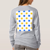 Wit Blauw Geel Stippen Design T-shirt (Achterkant)