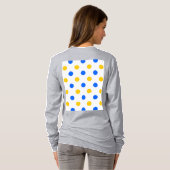 Wit Blauw Geel Stippen Design T-shirt (Achterkant volledig)