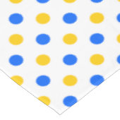Wit Blauw Geel Stippen Design Tafelkleed (Gekanteld)