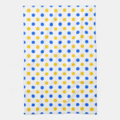 Wit Blauw Geel Stippen Design Theedoek (Verticaal)
