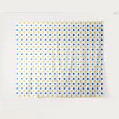 Wit Blauw Geel Stippen Design  Wandkleed (Voorkant (horizontaal))