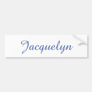 Wit Blauw Gewoon Elegante Moderne Kalligrafie Naam Bumpersticker