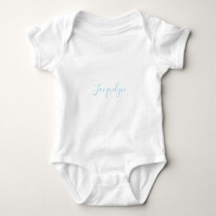 Wit Blauw Gewoon Elegante Moderne Kalligrafie Naam Romper