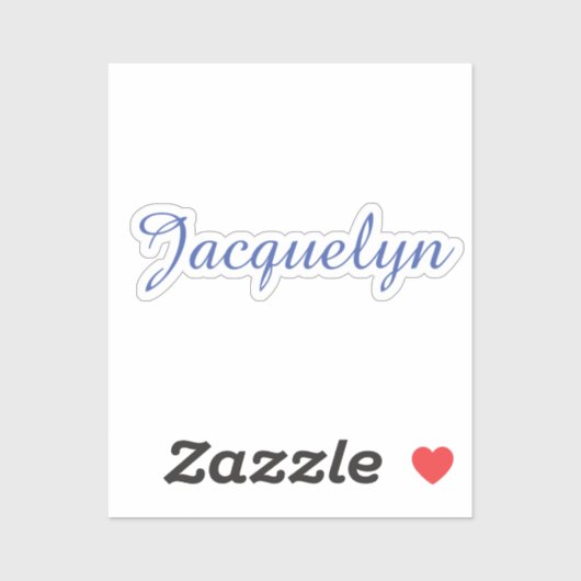 Wit Blauw Gewoon Elegante Moderne Kalligrafie Naam Sticker (Vel)