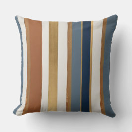 Wit blauw goud en koperen strepen kussen