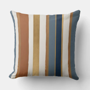 Wit blauw goud en koperen strepen kussen