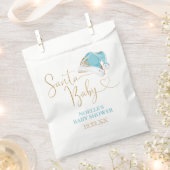 Wit Blauw Goud Kerstman Hoed Kerstman Santa Baby Bedankzakje (Geknipt)