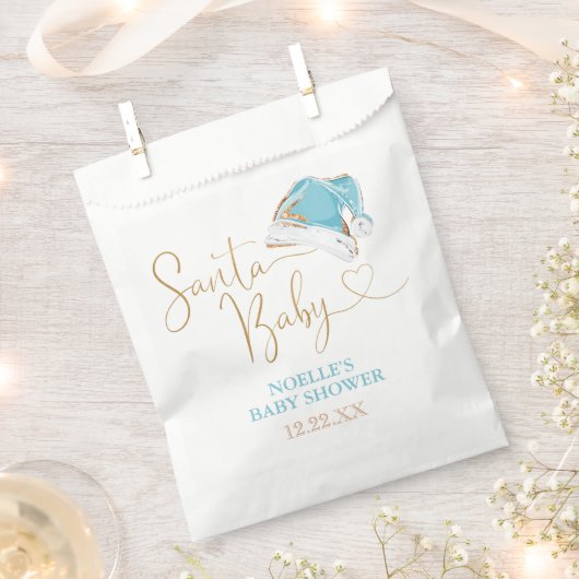 Wit Blauw Goud Kerstman Hoed Kerstman Santa Baby Bedankzakje (Geknipt)