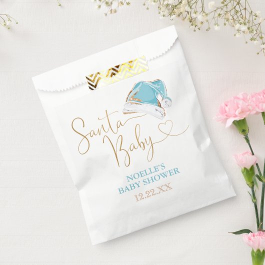 Wit Blauw Goud Kerstman Hoed Kerstman Santa Baby Bedankzakje (Gezegeld)