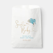 Wit Blauw Goud Kerstman Hoed Kerstman Santa Baby Bedankzakje (Voorkant)