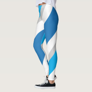 Wit Blauw Grijs Gestreept Leggings