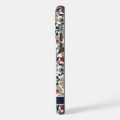  Wit Blauw Grijs Rood Paisley Patroon iPhone Hoesje (Linkerkant)