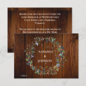 Wit Blauw Groen Blad Bloemen Wedding Design Notitiekaartje (Voorkant / Achterkant)