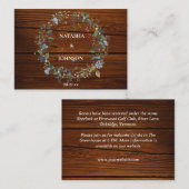 Wit Blauw Groen Blad Bloemen Wedding Design Notitiekaartje (Voorkant / Achterkant)