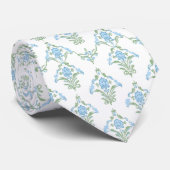 Wit blauw groen patroon nek stropdas (Opgerold)