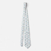 Wit blauw groen patroon nek stropdas (Achterkant)