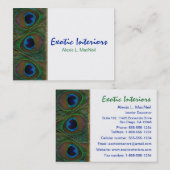 Wit, blauw, groen Peacock Visitekaartje (Voorkant / Achterkant)